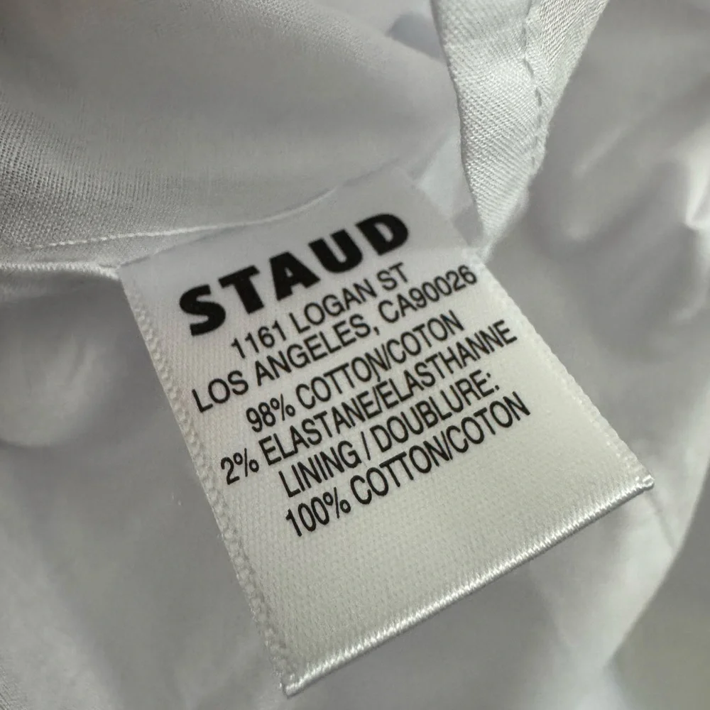 STAUD Cassidy shirred cotton-poplin mini dress B1960